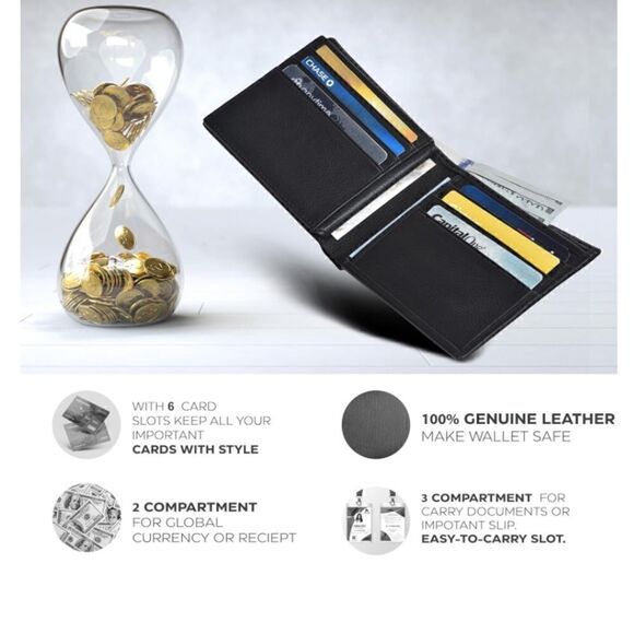 Leather Bifold Wallet - Picture 2 of 5